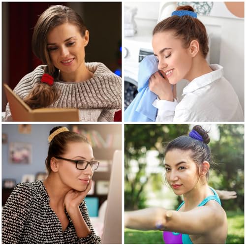 Dizila Multicolor 36 Pack Stretchy Knit Hair Ties Scrunchies for Women Girls Teens Kids