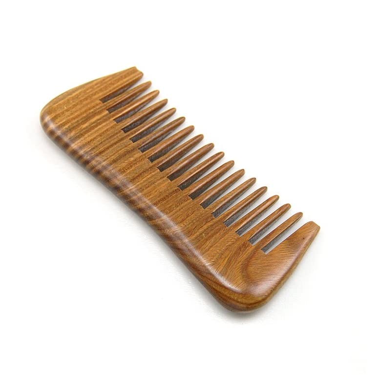 Liasun Mini Green Sandalwood Comb STY3 - Handcrafted, Pure Natural, Static-Free Pocket Hairbrush