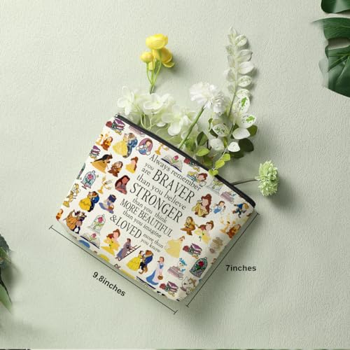 Magical Fairy Tale Makeup Bag for Women & Girls - Braver Stronger Beautiful Inspired Gift - Decohim