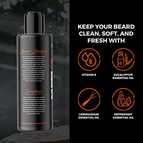 Wild Willies Beard Shampoo with Biotin & Caffeine - Nourishing Anti-Dandruff Wash for Men