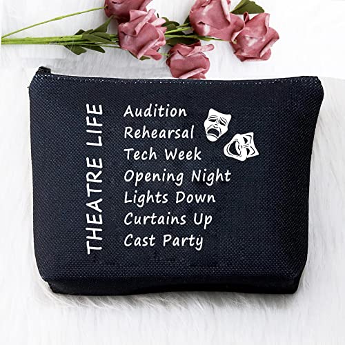 PXTIDY Theatre Life Makeup Bag - Black Drama Gifts Pouch