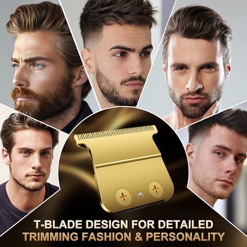 CR8GR8 Golden DLC T-Blades Replacement for BaByliss FX787, FX799, FX726, FX729 - Precision Hair Trimmer Blades