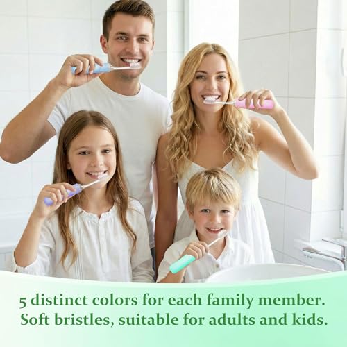 Kocpudu Travel Toothbrush Set - 20-Pack Mini Foldable, Hygienic & Colorful