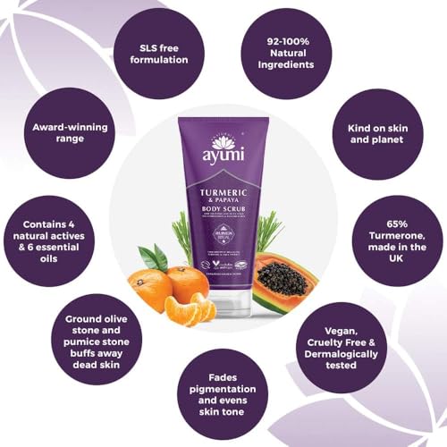 Ayumi Turmeric Body Scrub with Papaya & Argan Oil - 6.77 Fl oz