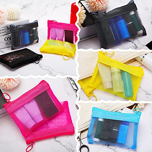Frienda 15-Pack Mini Mesh Zipper Pouches for Travel & Makeup