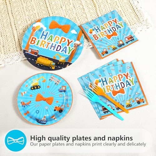 Blue Orange Cartoon Birthday Party Decorations Set for 24