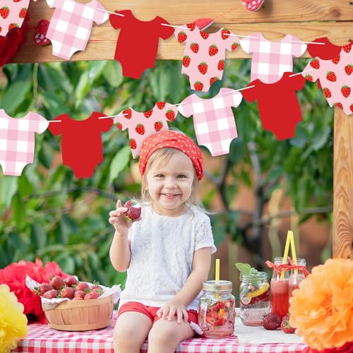 Strawberry Baby Shower Banner | DIY Paper Garland for Parties