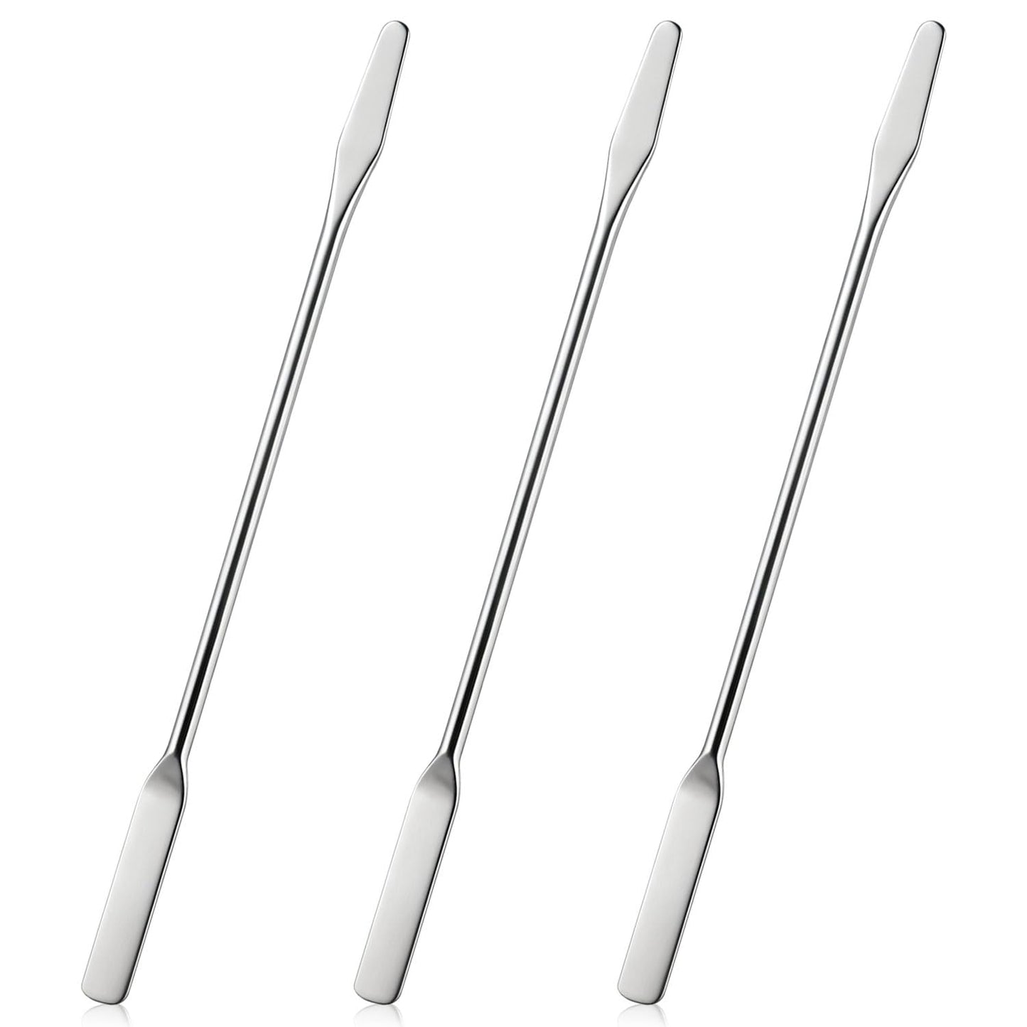 Stainless Steel Lab Spatula Set - Double-Ended Micro Spatulas for Mixing Cosmetics | 3 Pieces