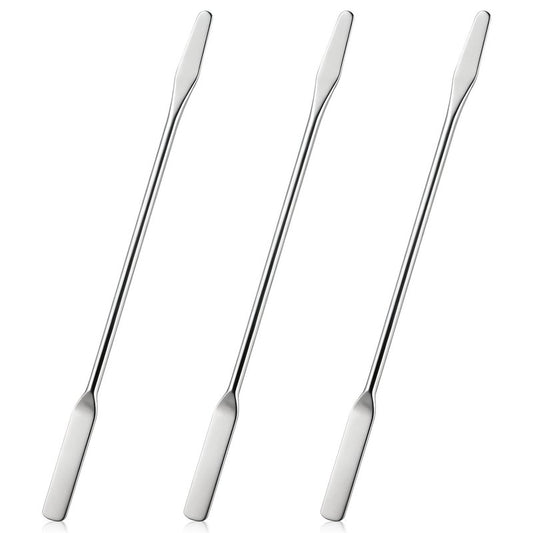 Stainless Steel Lab Spatula Set - Double-Ended Micro Spatulas for Mixing Cosmetics | 3 Pieces