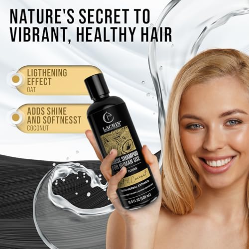 LACRIN Oat & Coconut Horse Shampoo for Human Use, 16.9 Fl Oz – Gentle, Hydrating, Paraben-Free, Sensitive Scalp Formula – Pack of 1