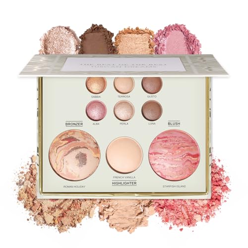 MOOMARTO All-in-One Baked Face Palette: Eyeshadow, Bronzer, Blush & Highlighter