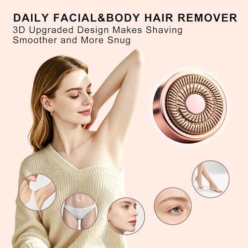 4 Pack Replacement Heads for Finishing Touch Flawless Gen 2 Facial Hair Remover - Rose Gold Blades for Women