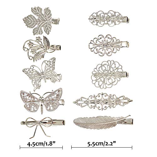 30 Pack Silver Metal Alligator Hair Clips & Bobby Pins for Women & Girls