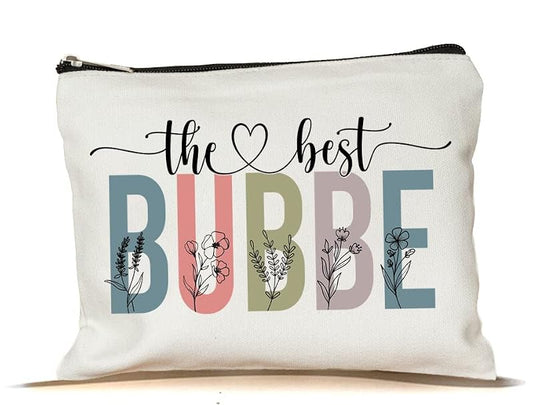 Bubbe Makeup Bag - 7x10 Inch Zippered Cosmetic Travel Organizer Pouch