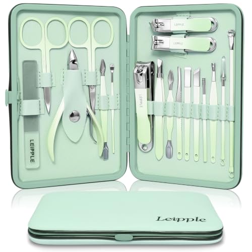 18-Piece Professional Manicure Kit for Women - Green Gradient