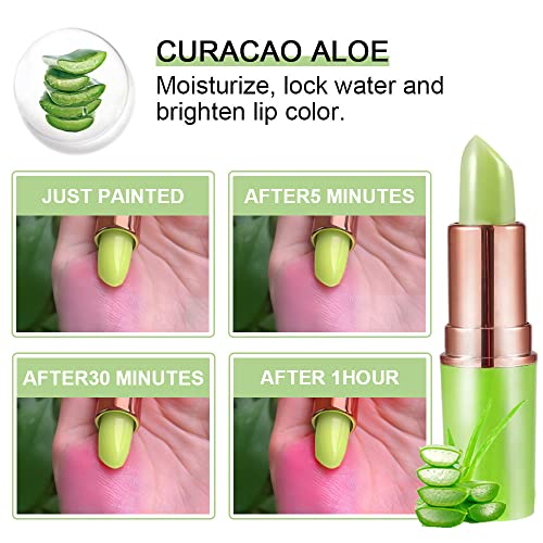 BINGBRUSH Aloe Vera Color Changing Lipstick Set 2 Pack Moisturizing Lip Gloss for Women