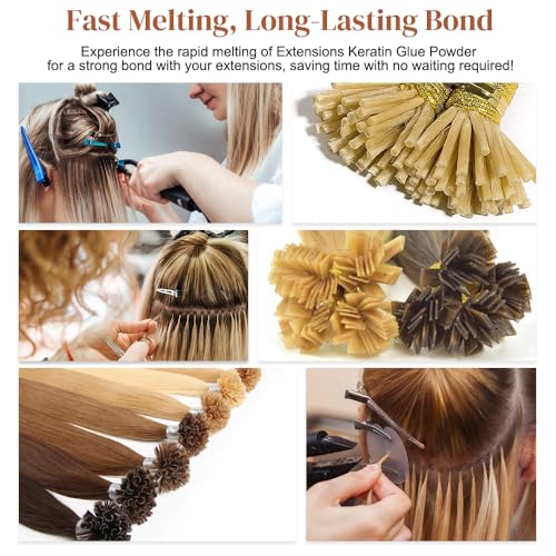 GlamorDove Brown Keratin Hair Extension Glue Beads - 40g