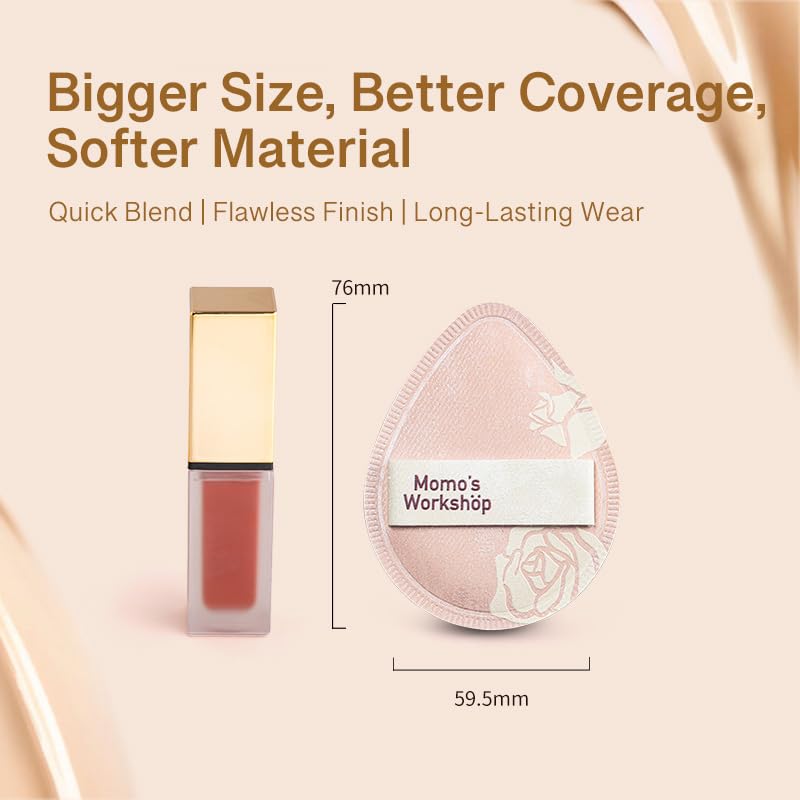Momo's Workshop Rubycell Makeup Sponge Set (G) - 2pcs Egg Sponges with Case