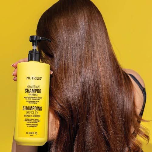 Nutrius Brazilian Shampoo, Coco Bliss Coconut Shampoo for Dry Hair,