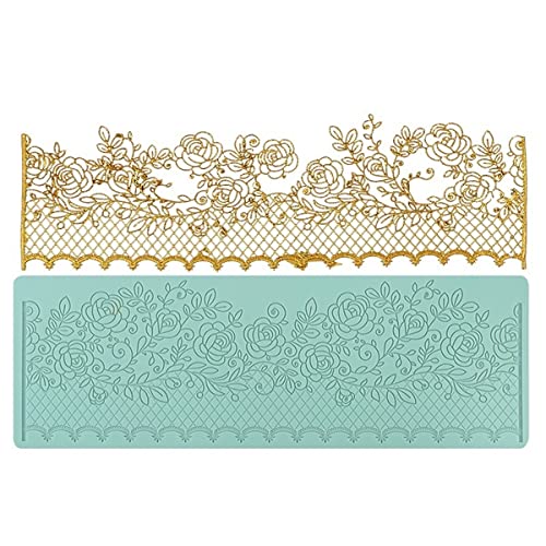 Anyana Rose Edible Lace Silicone Fondant Impression Mat 14x4.3in