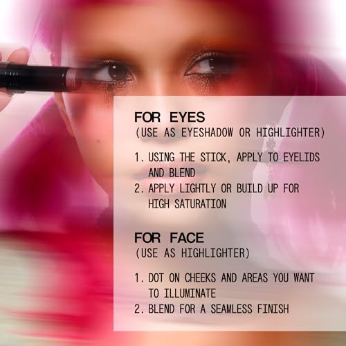 about-face Doves Cry Cooling Chromes Highlighter - Shimmer Stick for Face & Eyes, White, 0.31oz