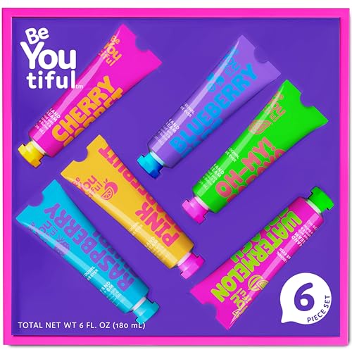 BeYoutiful Vegan Hand Cream Set - 6 Travel Size Fruity Shea Butter Lotions
