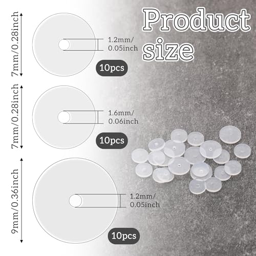 Clear Silicone Piercing Discs 30Pcs - 7mm & 9mm for Healing
