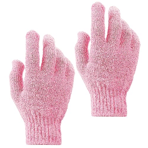 Sibba Exfoliating Wash Gloves - 2 Pack Dual Texture Body Scrub Mitts