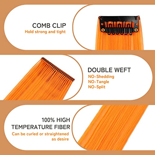 Rainbow Clip-In Colored Hair Extensions - 32 PCS Curly Wavy 16-21 Inch