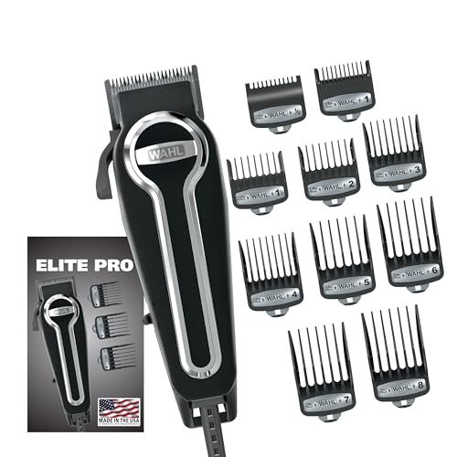 Wahl USA Elite Pro High-Performance Corded Home Haircut & Grooming Kit for Men ? Electric Hair Clipper ? Model 3029684