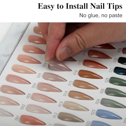 White Nail Color Book with 240 False Tips & Number Stickers - Professional Nail Swatch Organizer