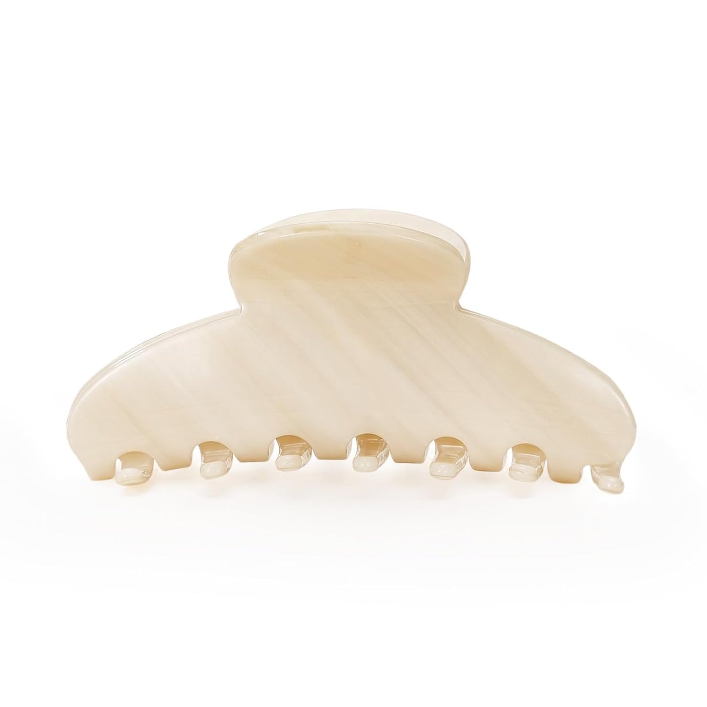 Large Claw Clip for Thin & Thick Hair - Cute Acetate French Hair Clip for Secure Updos | Cream White, 4.3 Inch