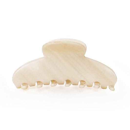 Large Claw Clip for Thin & Thick Hair - Cute Acetate French Hair Clip for Secure Updos | Cream White, 4.3 Inch