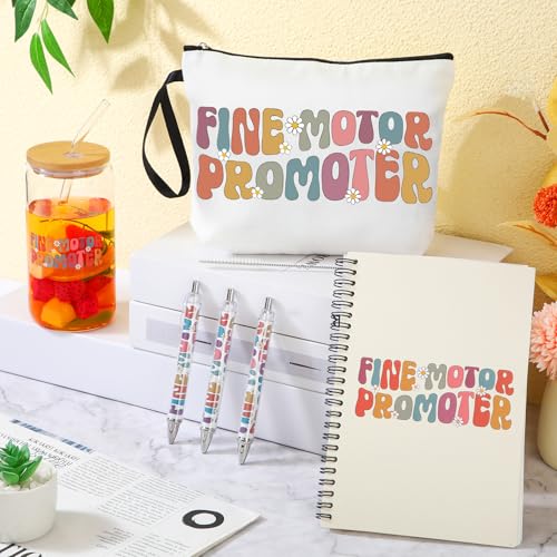 Fine Motor Promoter OT Gift Set - Makeup Bag, Glass Cup, Journal & Pens