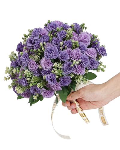 DuHouse Silk Carnation Flowers - 6 Bundles for Home & Wedding Decor