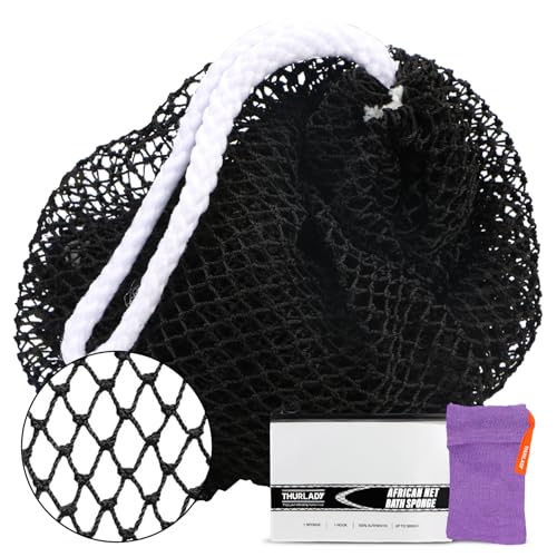 THURLADY African Exfoliating Net Sponge - Long Nylon Scrubber