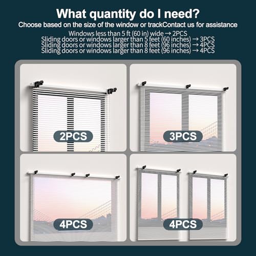 No Drill Curtain Rod Bracket for Blinds, Adjustable 0.8–2.2" Headrail, 2 Pack - White