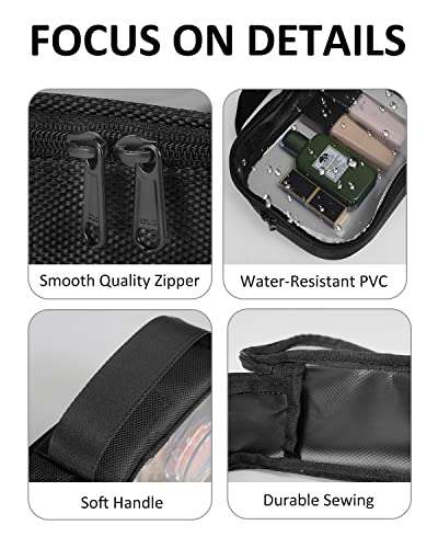 Moyad Black 3-Pack TSA Approved Clear Travel Toiletry Bags with Handles