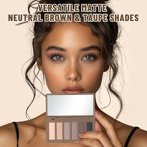 SUSIKEKI 01 Mini Neutral Eyeshadow Palette - 6 Matte Taupe & Brown Shades, Waterproof, Long Lasting, Travel Size