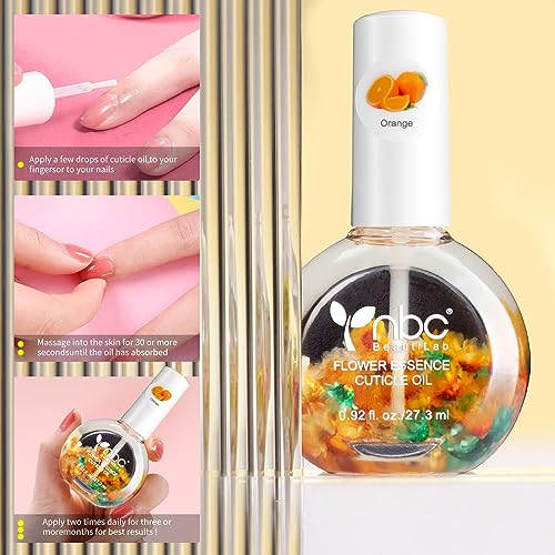 Natural Nail Cuticle Oil with Jojoba & Vitamin E - Orange & Rose