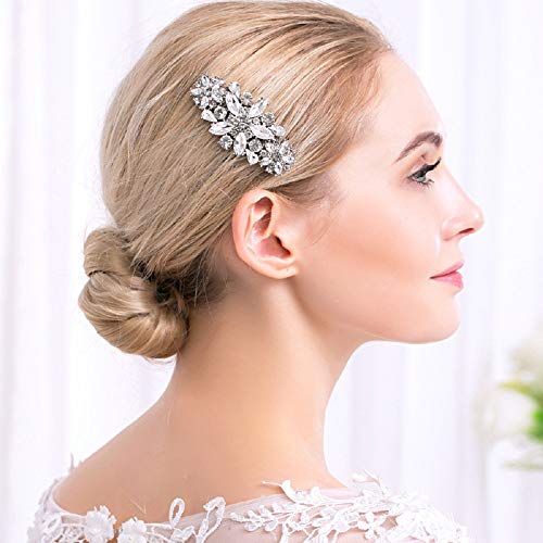 Elegant Crystal Bridal Hair Comb with Rhinestones - Wedding Side Hair Accessory