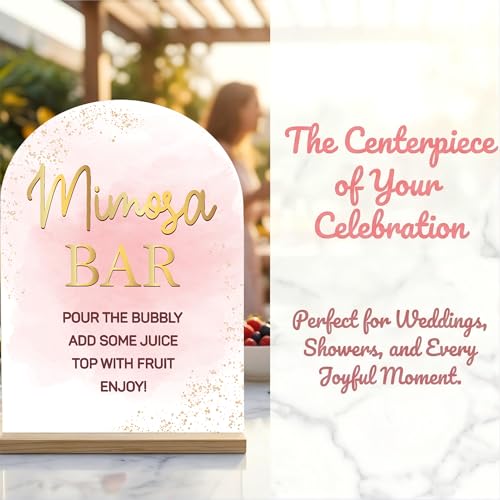 Elegant Acrylic Mimosa Bar Sign with Holder for Events