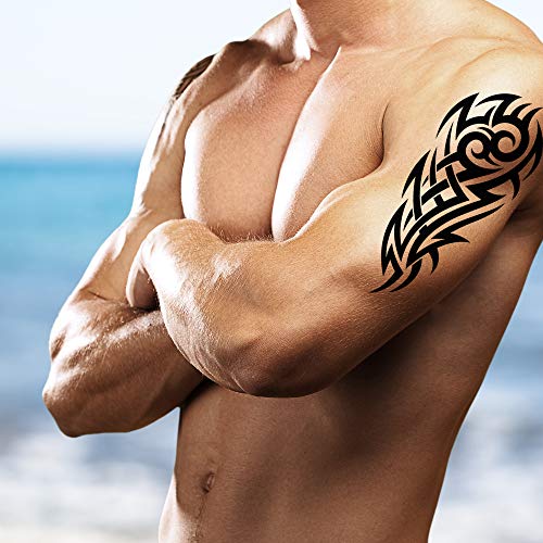 Tribal Temporary Tattoo Set - 4 Sheets Polynesian & Hawaiian Body Art