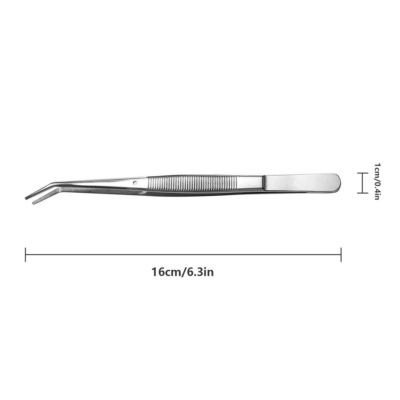 Stainless Steel Tweezers, with Curved Serrated Tip Multipurpose Sewing Machine Tweezers Forceps for Craft Repairing (5PCS)