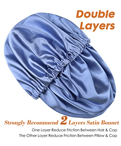 Winitas Extra Large Silk Satin Bonnet for Braids and Curly Hair