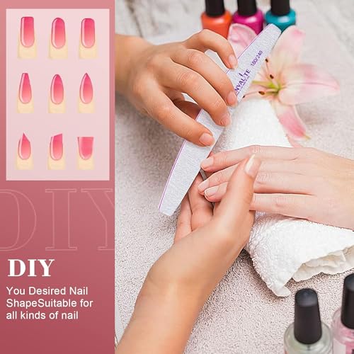 Canvalite Nail Files 180/240 Grit - 10 PCS Emery Boards for Natural Nails