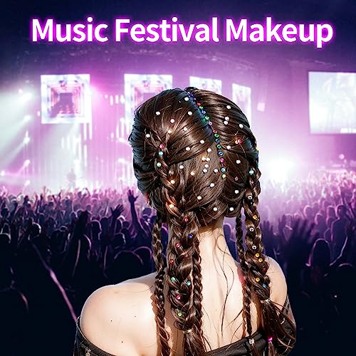 Teenitor Self-Adhesive Rhinestone Face Gems & Hair Pearls - 1300PCS
