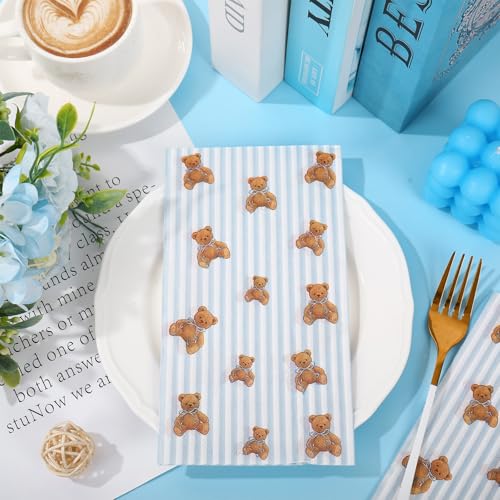 50 Pcs Bear Theme Disposable Paper Napkins for Parties