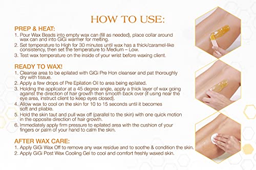 GiGi Golden Honee Hard Wax Beads, 14 oz – Stripless Hair Removal Wax for Face, Bikini & Body