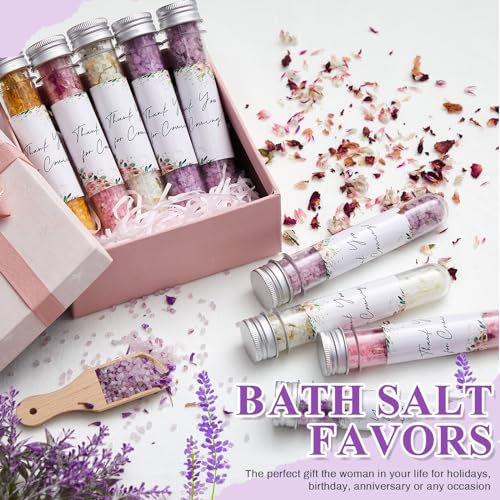 12-Piece Floral Aromatherapy Bath Salt Gift Set in Test Tubes